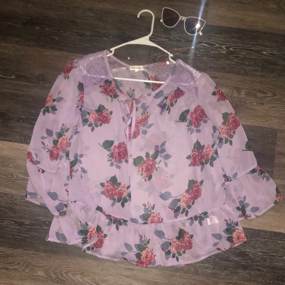 Purple Floral shirt